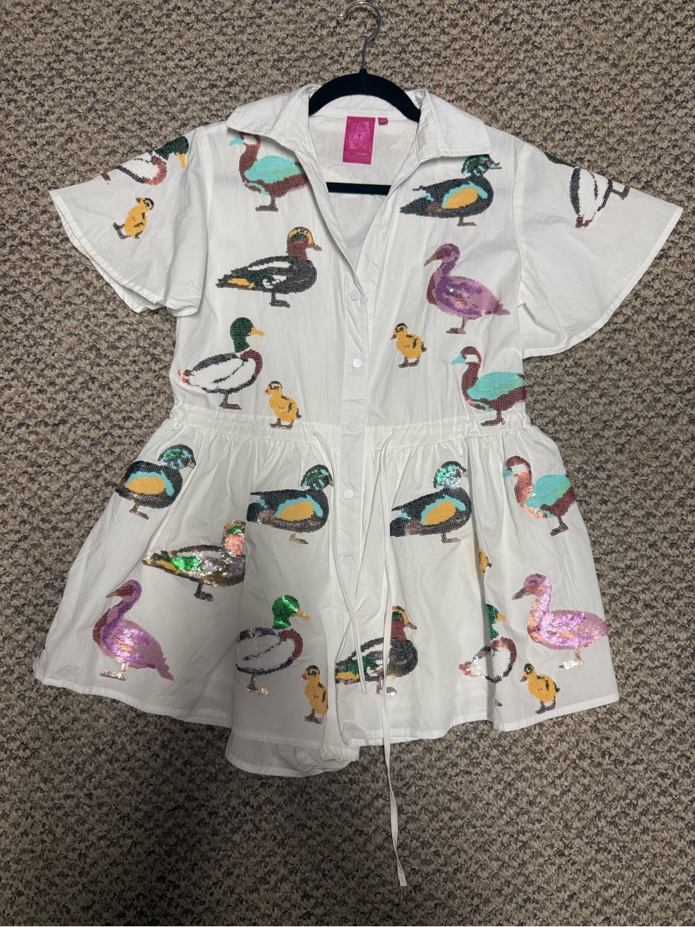 Queen of Sparkles White Cotton Duck Romper size XS - Picture 2 of 2